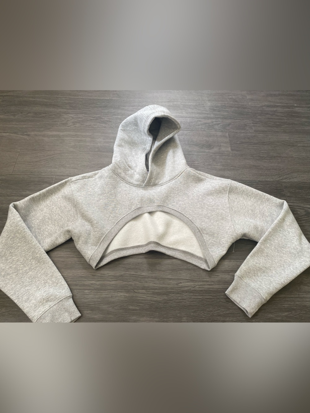 Ardene Fleece Cut-Out Cropped Hoodie